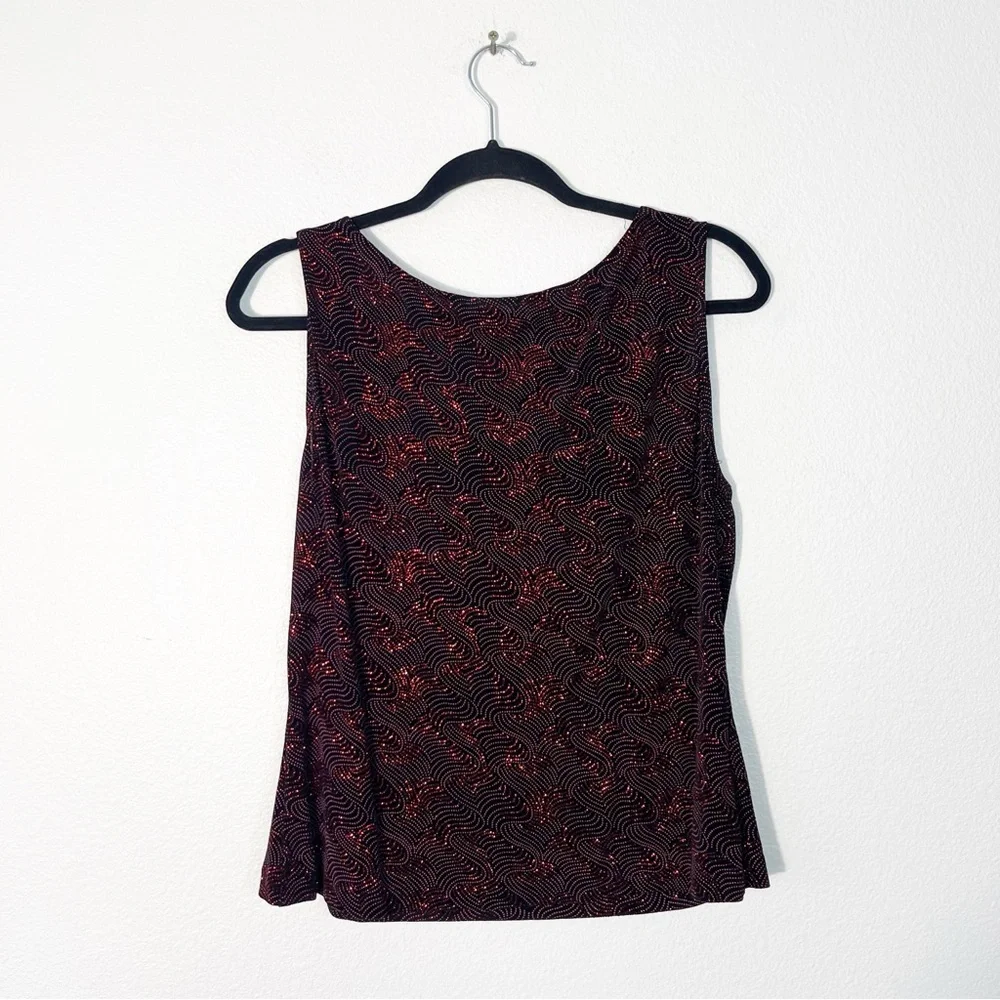 Xscape Black & Red Glitter Knit Twinset Jacket & Tank Top Glam Chic Women’s XL